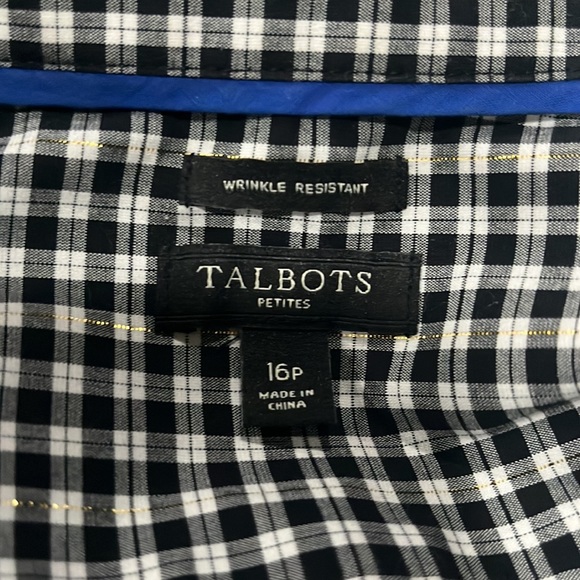 LNWOT, Talbots Black & White Top, Size 16 Petite - Picture 4 of 5